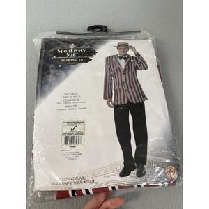 Speakeasy Sam Roaring 20s Costume Mens‎ XL Red White Stripe Jacket Hat Bow Tie